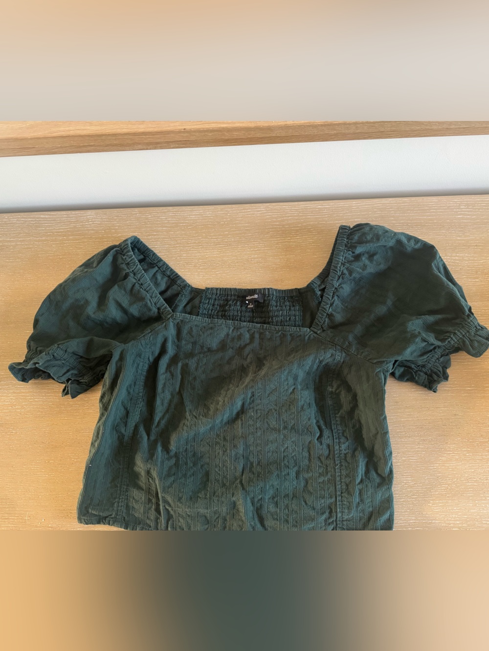 Madewell Square Neck Puff Sleeve Top Medium